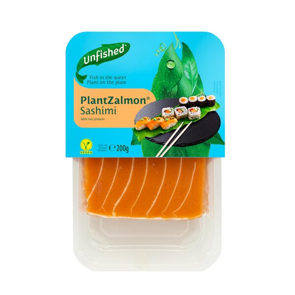 Unfished PlantZalmon Sashimi tiefgefroren 200g